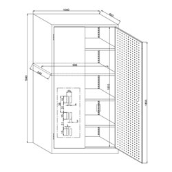 STIER Werkstattschrank LP 1940x1000x600mm lichtgrau