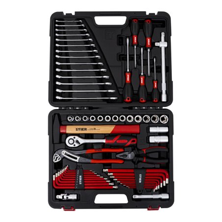 STIER Werkzeugkoffer mit 60-teiligem Werkzeugsortiment