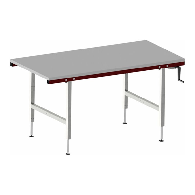 Rocholz Pack- und Arbeitstisch SYSTEM 1600 1600x800x710-960 mm mit Kurbelverstellung