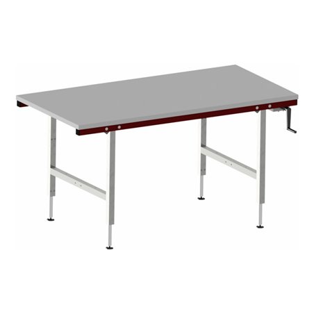 Rocholz Pack- und Arbeitstisch SYSTEM 1600 1600x800x710-960 mm mit Kurbelverstellung