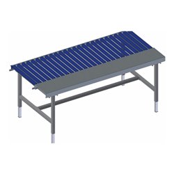 Rocholz Rollenbahntisch mit Arbeitsfläche SYSTEM 2000 1955x920x710-960 mm höhenverstellbar durch Kurbel