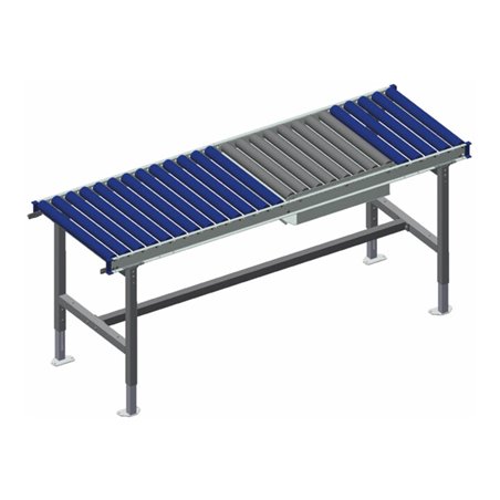 Rocholz Rollenbahntisch mit Waage SYSTEM 2000 1955x640x710-960 mm mit Kurbelverstellung