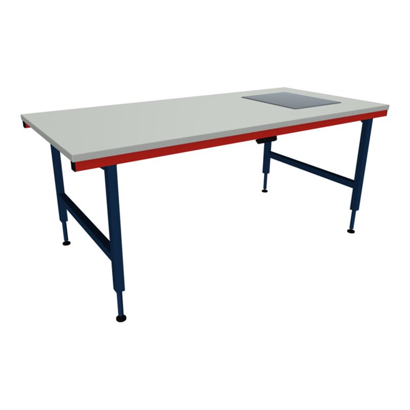 Rocholz Pack- und Arbeitstisch mit eichfähige Waage SYSTEM 2000 2000x920x710-960 mm Motorverstellung