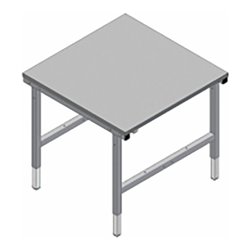 Rocholz Ecktisch SYSTEM 2000 freistehend mit 4 Füßen 920x920x690-960 mm