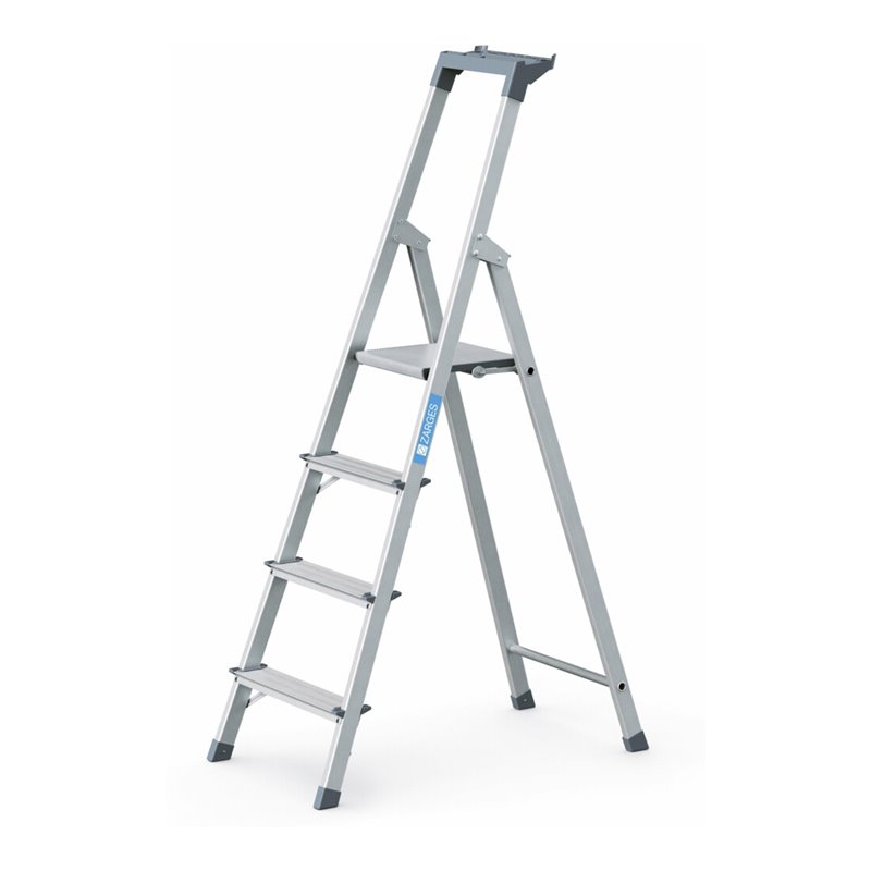 ZARGES Stufenstehleiter Alu 4Stufen 1seitig Plattform-H810mm 3.3kg eloxHolme