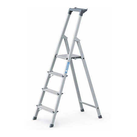 ZARGES Stufenstehleiter Alu 4Stufen 1seitig Plattform-H810mm 3.3kg eloxHolme