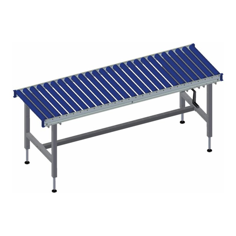 Rocholz Rollenbahntisch SYSTEM 2000 1955x640x710-960 mm mit Kurbelverstellung