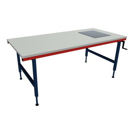 Rocholz Pack- und Arbeitstisch mit Waage SYSTEM 2000 2000x920x710-960 mm höhenverstellbar durch Kurbel