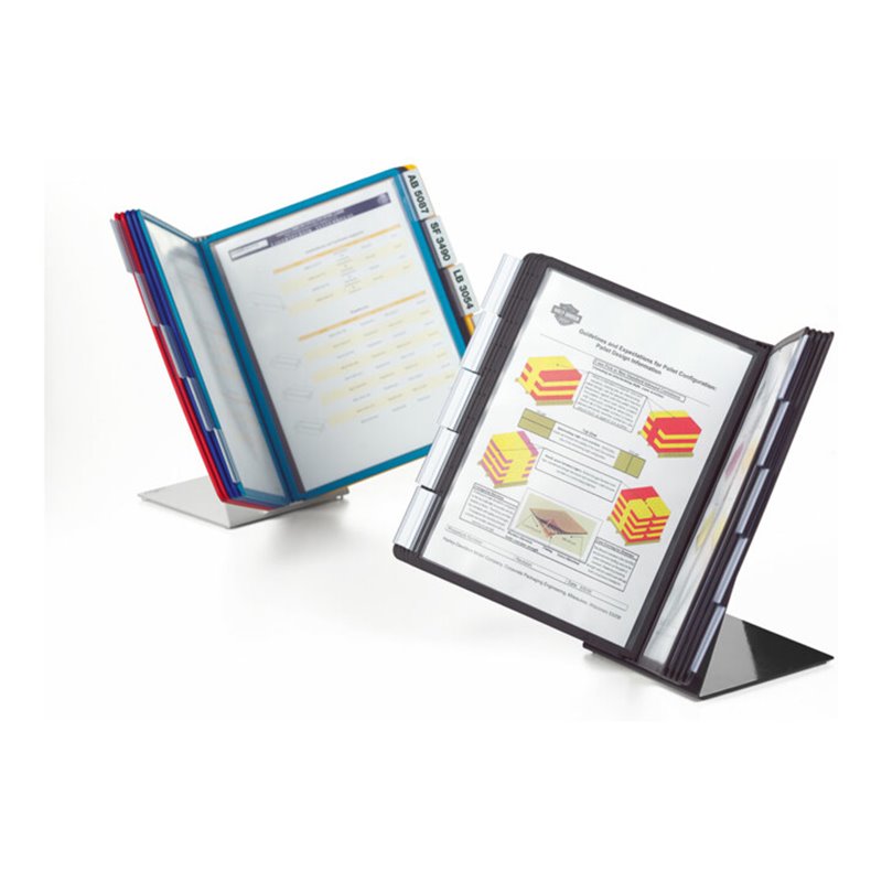 Rocholz Sichttafelhalter als Tischaufsteller mit 10 Sichttafeln