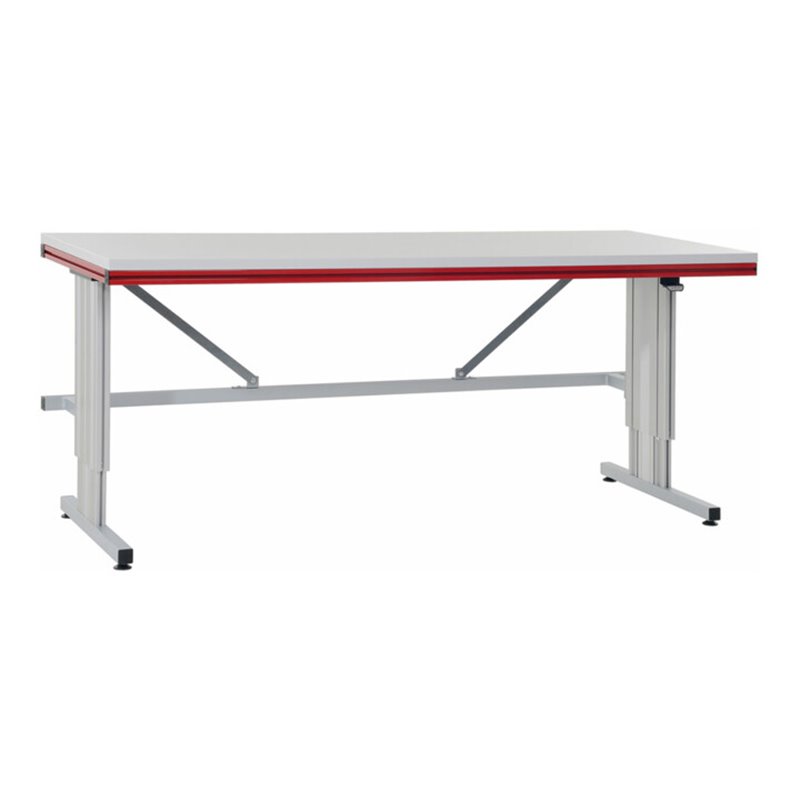Rocholz Grundtisch mit Elektrohöhenverstellung SYSTEM FLEX 1600x800x720-1120 mm RAL9006/3003