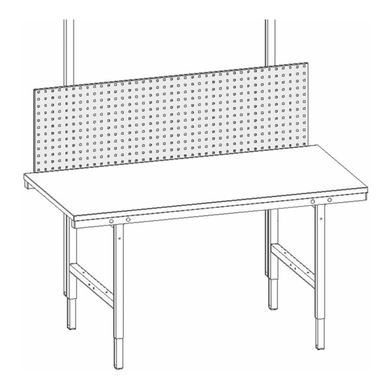 Rocholz Lochblech-Rückwand SYSTEM 1600 BxH 1500x450 mm 1/3 Schlitzblech und 2/3 Lochblech
