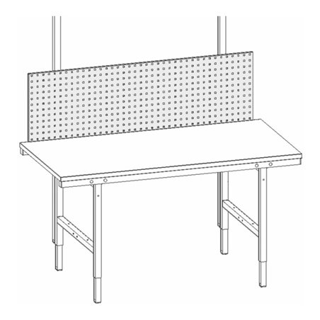 Rocholz Lochblech-Rückwand SYSTEM 1600 BxH 1500x450 mm 1/3 Schlitzblech und 2/3 Lochblech