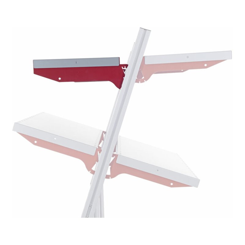 Rocholz Ablageboden komplett mit hohen Trägerarmen Typ B SYSTEM FLEX BxT 1000x400 mm RAL9006/3003