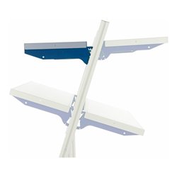 Rocholz Ablageboden komplett mit hohen Trägerarmen Typ B SYSTEM FLEX BxT 800x400 mm RAL9006/5010