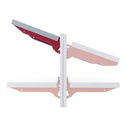 Rocholz Ablageboden komplett mit Trägerarmen Typ A SYSTEM FLEX BxT 800x200 mm RAL9006/3003