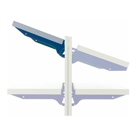 Rocholz Ablageboden komplett mit Trägerarmen Typ A SYSTEM FLEX BxT 800x200 mm RAL9006/5010