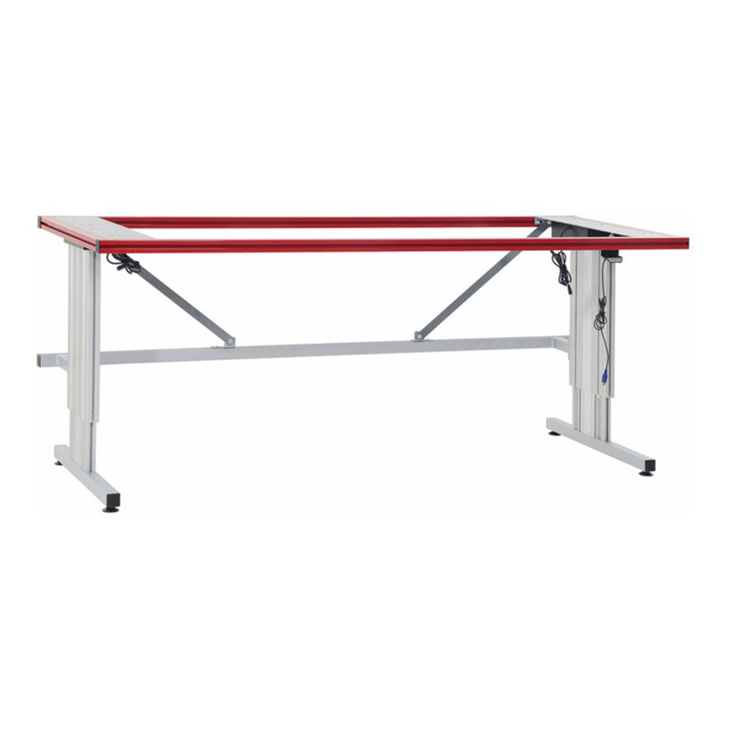 Rocholz Tischgestell E SYSTEM FLEX 1600x800x690-1090 mm RAL9006/3003