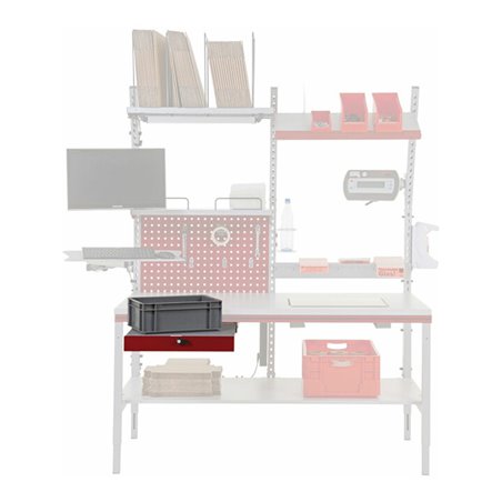 Rocholz Arbeitsflächenerweiterung SYSTEM FLEX 580x500x140 mm RAL9006/5010