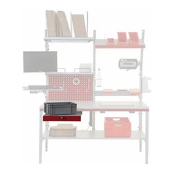 Rocholz Arbeitsflächenerweiterung SYSTEM FLEX 580x500x140 mm RAL9006/3003