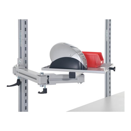 Rocholz Universalablage mit Doppelgelenkarm aus HR-Profilrohr SYSTEM FLEX Schwenkbereich 325 mm + 200 mm