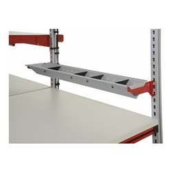 Rocholz Utensilo komplett mit Trägerarmen Typ A SYSTEM FLEX BxT 800x200 mm RAL9006/3003