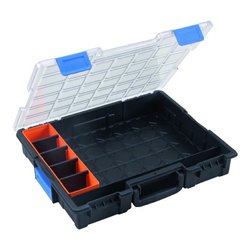 Sortimentskasten B440xT355xH76mm 7 Fächer 4 Trennstege transp.schwarz