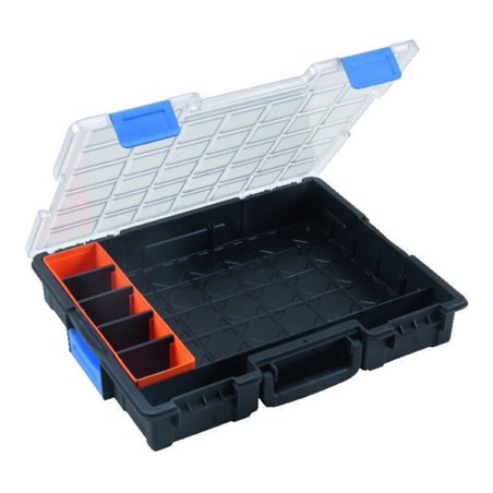 Sortimentskasten B440xT355xH76mm 23 Fächer 4 Trennstege transp.schwarz