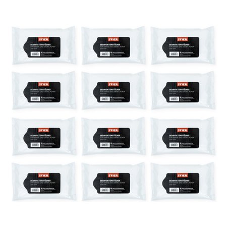 STIER Desinfektionstücher für Hände und Oberflächen 12x 100Stk