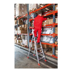 Euroline Alu-Stufenstehleiter mit Sicherheitsbrücke Nr. 32577