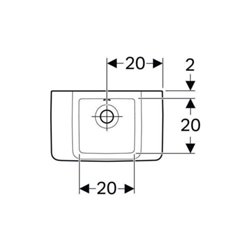 Geberit Handwaschbecken Renova Compact 40x25cm, o. Hahnloch, mit Überlauf, weiß