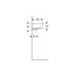 Geberit Handwaschbecken Renova Compact 40x25cm, o. Hahnloch, mit Überlauf, weiß