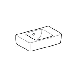 Geberit Handwaschbecken Renova Compact 40x25cm, o. Hahnloch, mit Überlauf, weiß