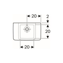 Geberit Handwaschbecken Renova Compact 40x25cm, o. Hahnloch, mit Überlauf, weiß