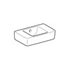 Geberit Handwaschbecken Renova Compact 40x25cm, o. Hahnloch, mit Überlauf, weiß