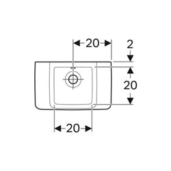 Geberit Handwaschbecken Renova Compact 40x25cm, o. Hahnloch, mit Überlauf, weiß