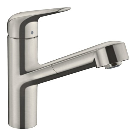 hansgrohe Spültisch-Einhebelmischer 150 Focus M42 m Ausziehauslauf, 1jet, Edelstahl-Optik