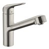 hansgrohe Spültisch-Einhebelmischer 150 Focus M42 m Ausziehauslauf, 1jet, Edelstahl-Optik