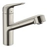 hansgrohe Spültisch-Einhebelmischer 150 Focus M42 m Ausziehauslauf, 1jet, Edelstahl-Optik