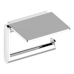 Keuco Toilettenpapierhalter Plan offen, mit Ablage, verchromt / schwarz