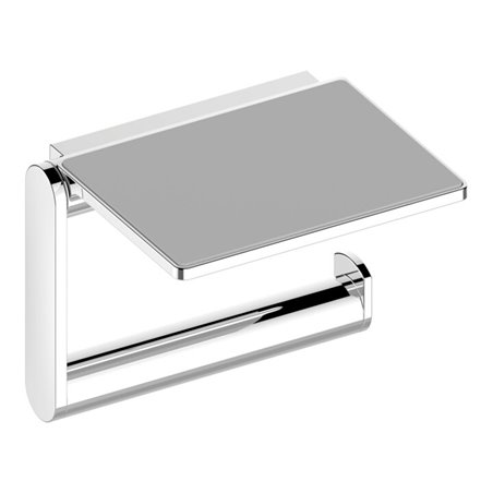 Keuco Toilettenpapierhalter Plan offen, mit Ablage, verchromt / schwarz