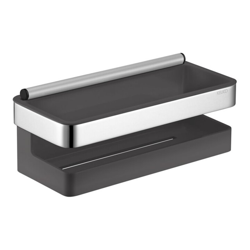 Keuco Duschkorb Moll 3-tlg., m Glasabz., verchromt/anthrazit