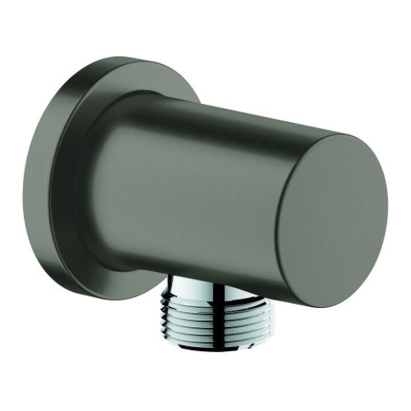Grohe Wandanschlussbogen Rainshower 1/2', rd Ros., hard graphite gebürstet