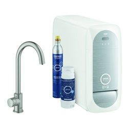 Grohe Spültisch-Einhebelmischer Blue Home supersteel, Mono-Starter Kit