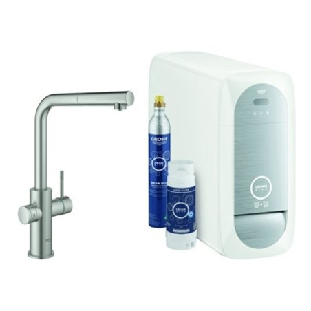 Grohe Spültisch-Einhebelmischer Blue Home sst, L-Auslauf-Starter K, ausz. M-Ausl
