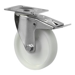 BS Rollen Transportrolle LSS420.B10.125 Lenkrolle mit Totalfeststeller, Raddurchmesser 125 mm,