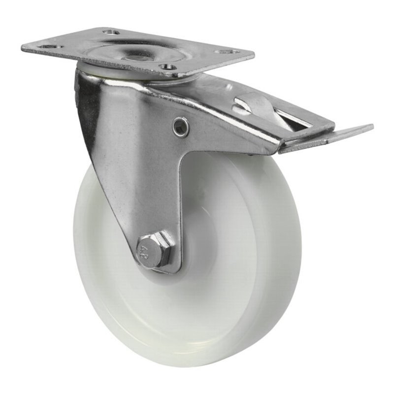 BS Rollen Transportrolle LSS420.B10.125 Lenkrolle mit Totalfeststeller, Raddurchmesser 125 mm,