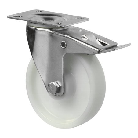 BS Rollen Transportrolle LSS420.B10.125 Lenkrolle mit Totalfeststeller, Raddurchmesser 125 mm,