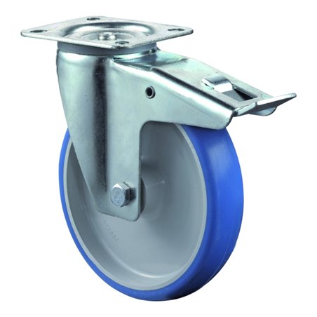 BS Rollen Transportrolle L420.B36.200 Lenkrolle mit Totalfeststeller, Raddurchmesser 200 mm,