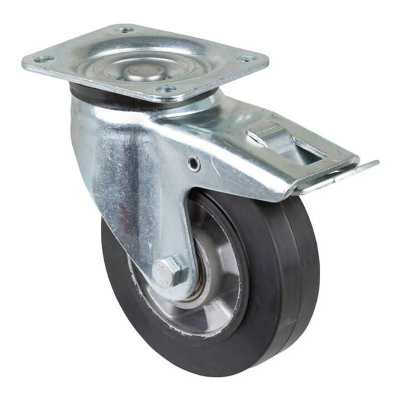 BS Rollen Schwerlastrolle L620.B80.160 Lenkrolle mit Totalfeststeller, Raddurchmesser 160 mm,