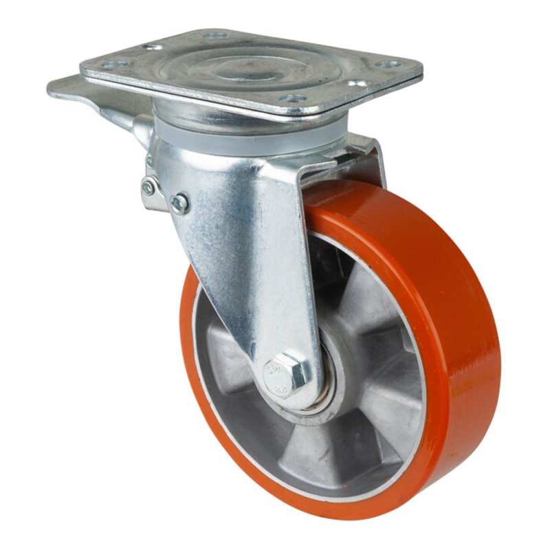 BS Rollen Schwerlastrolle N120.B90.163 Lenkrolle mit Totalfeststeller, Raddurchmesser 160 mm,